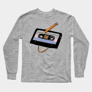 funny cassette tape pencil Long Sleeve T-Shirt